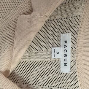 PacSun Men's Cream Knit shirt half sleeves